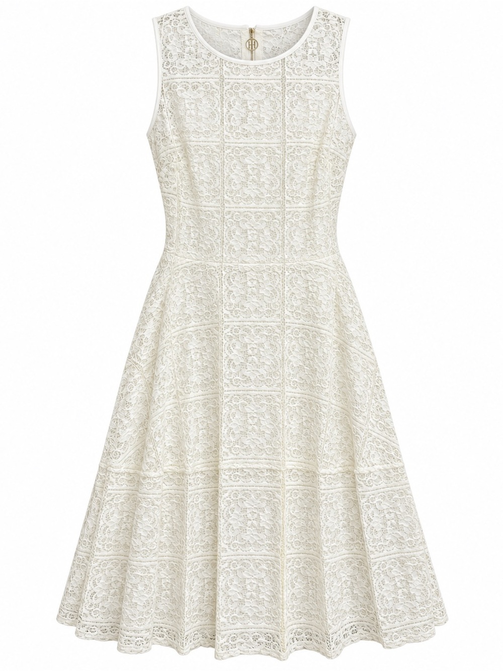 Tommy Hilfiger Ivory Lace Sleeveless Midi Dress